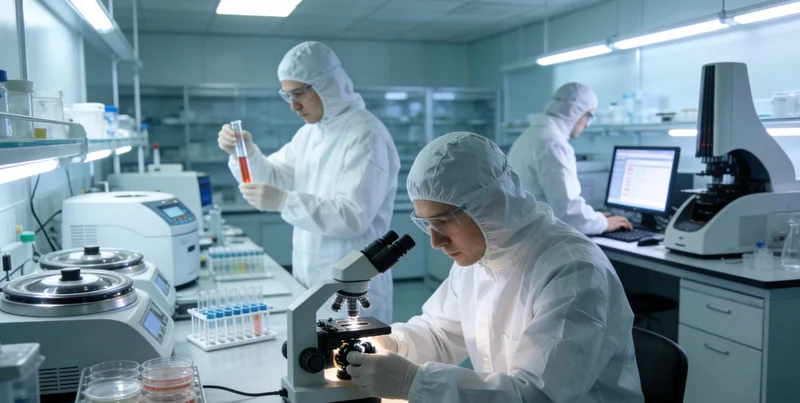 医生在ICU病房前查看检测报告