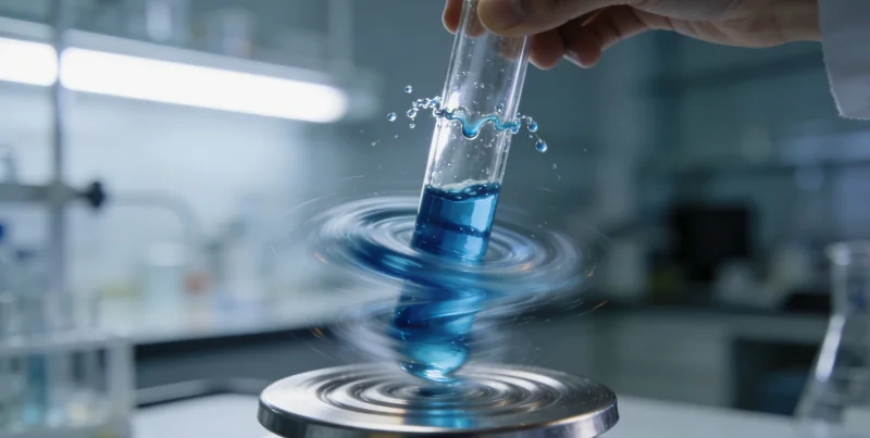 实验室技术人员正在无菌操作台前