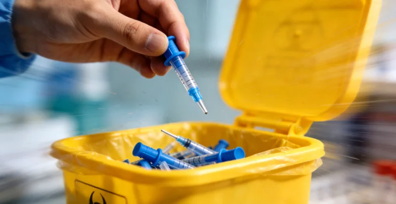 示意图展示医生通过支气管镜进行