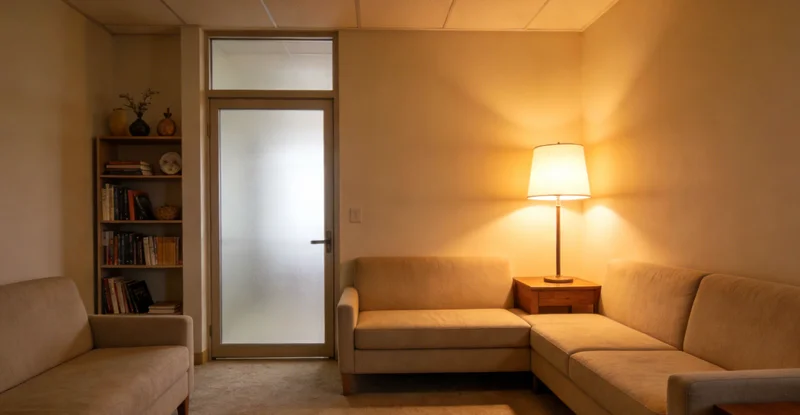 一位专业人士正在办公室内为客户