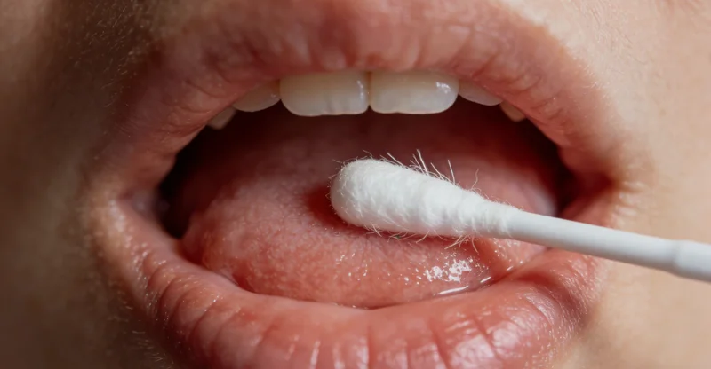 医护人员正在为女性进行宫颈样本