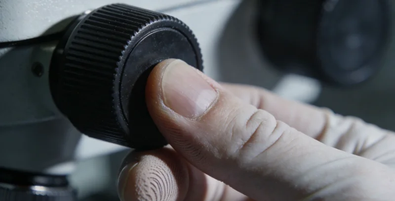 医生在办公室内结合临床情况分析