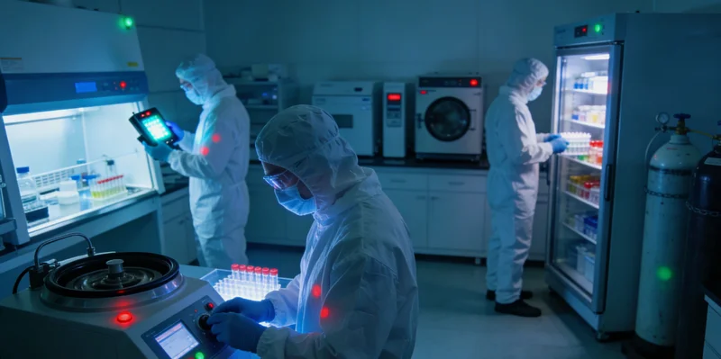 实验室技术人员正在进行呼吸道病