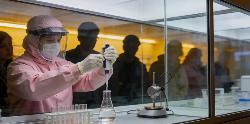 专业实验室技术人员正在进行mN