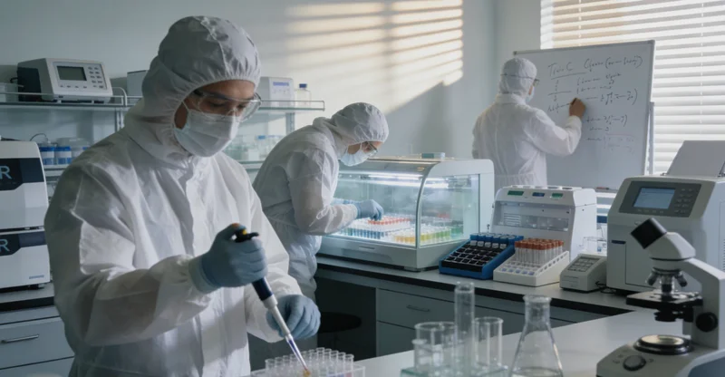 专业严谨的基因检测实验室内部,