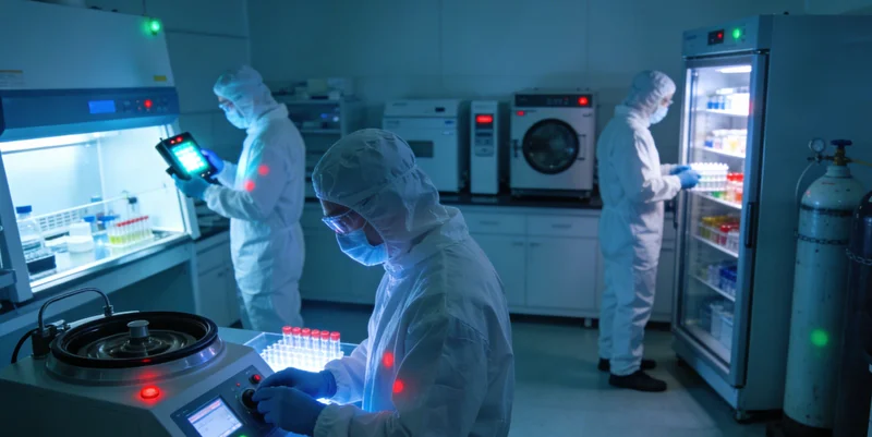 专业实验室技术人员在进行基因检