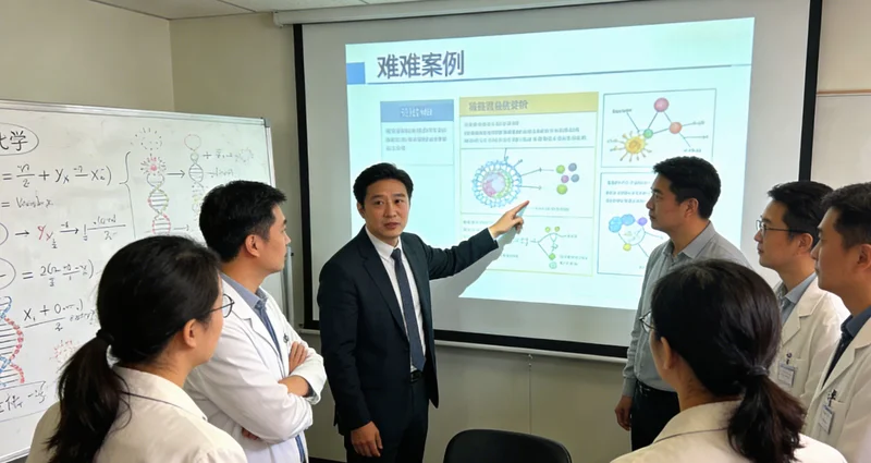 医生与家属在病房外沟通病情,手