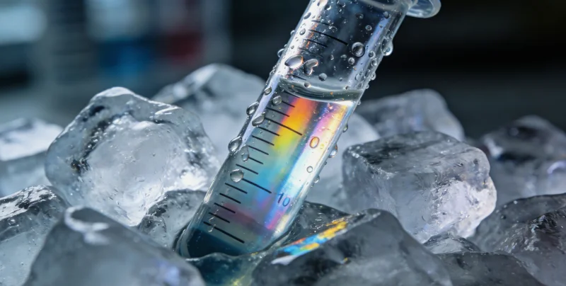 专业人员手持生物安全运输箱,准