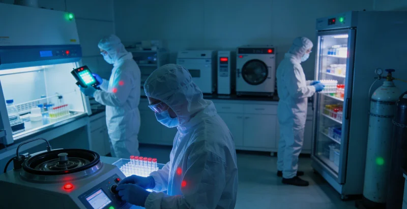 实验室技术人员正在操作高通量测