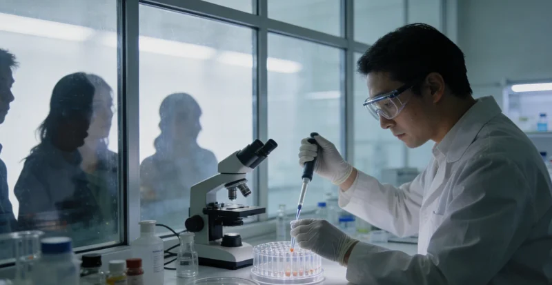 专业实验室技术人员操作高通量测