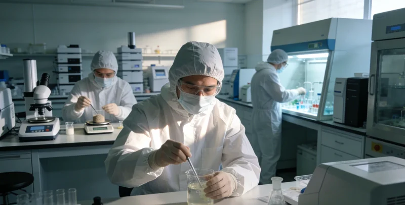 实验室技术人员正在处理样本，进