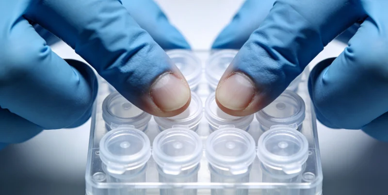 一位专业人士正在向咨询者讲解胃癌基因检测报告