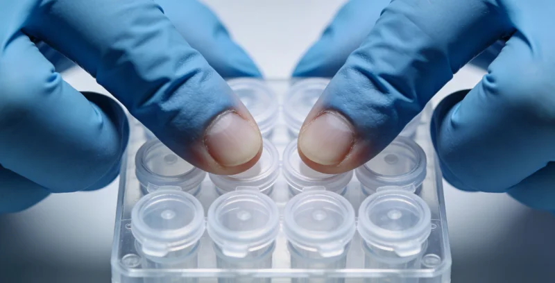 医生与患者家属在看基因检测报告并沟通