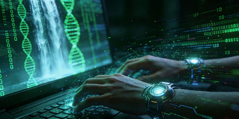 电脑屏幕上显示的基因序列比对分