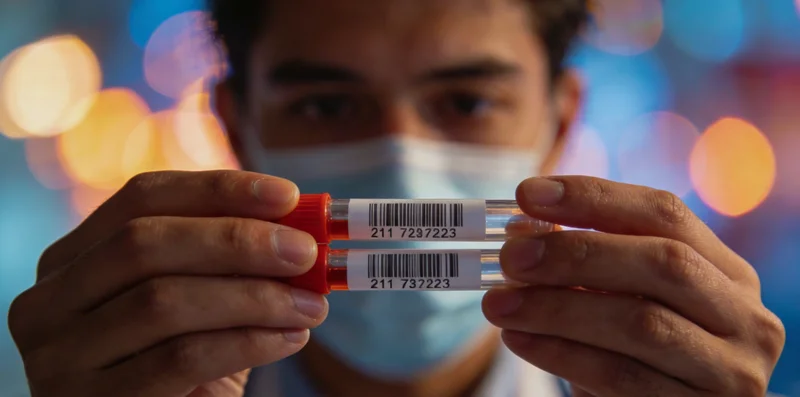 在医院诊室,医生正与咨询者就检