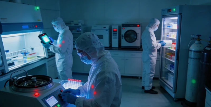 高科技基因测序实验室内部，技术