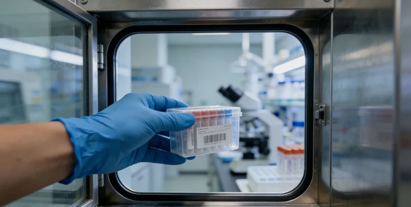 专业人士在进行医疗检测咨询