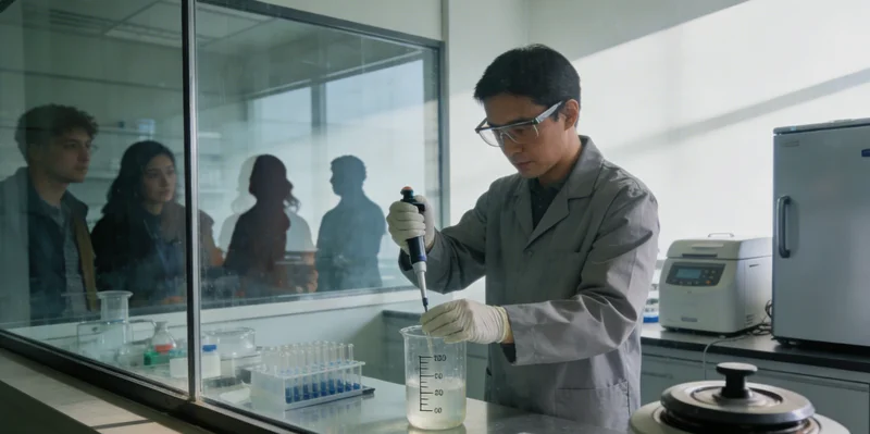 科研人员正在分析基因测序数据，