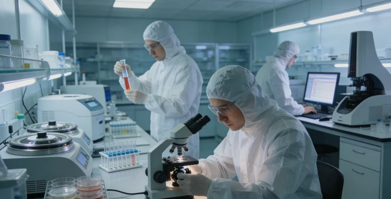 明亮整洁的本地基因检测实验室内