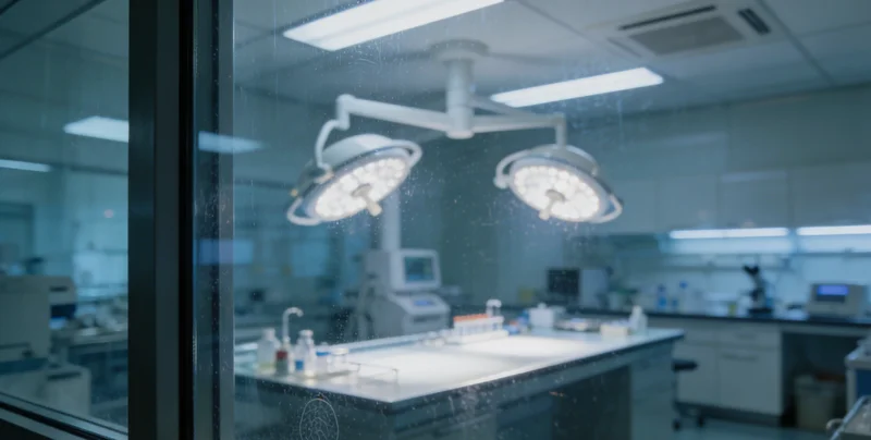 现代化基因实验室内景，展现精密