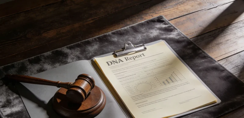 医生在办公室内，正向家属展示并