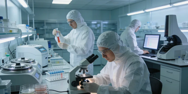 现代化PCR实验室内部工作场景