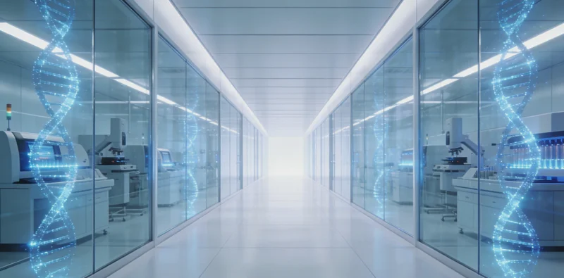 医生在诊室内，手指着检测报告上