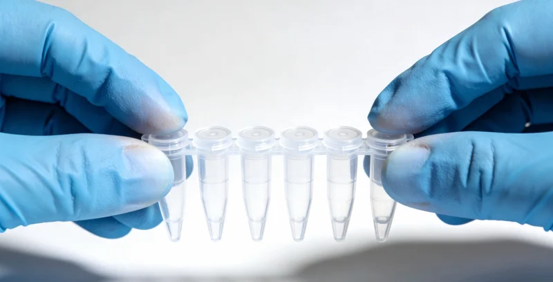 医生与患者家属在会议室共同查看基因检测报告并进行沟通的场景