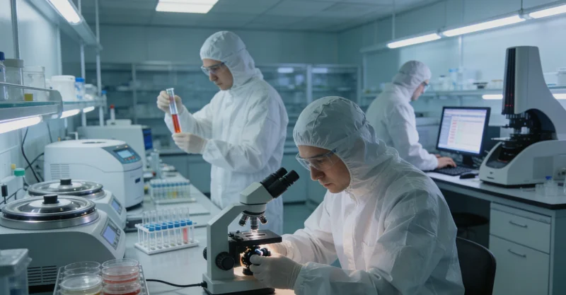 技术人员在实验室内操作高通量测