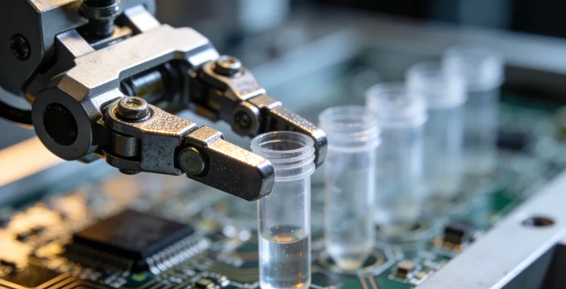 实验室技术员正在进行精密的PC