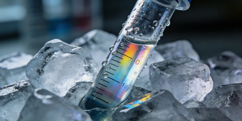 实验室中摆放的肺泡灌洗液样本瓶