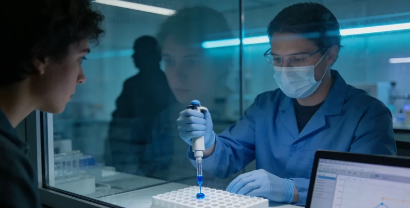 在新乡某健康服务机构内,专业人员正在为市民一对一解读基因检测报告