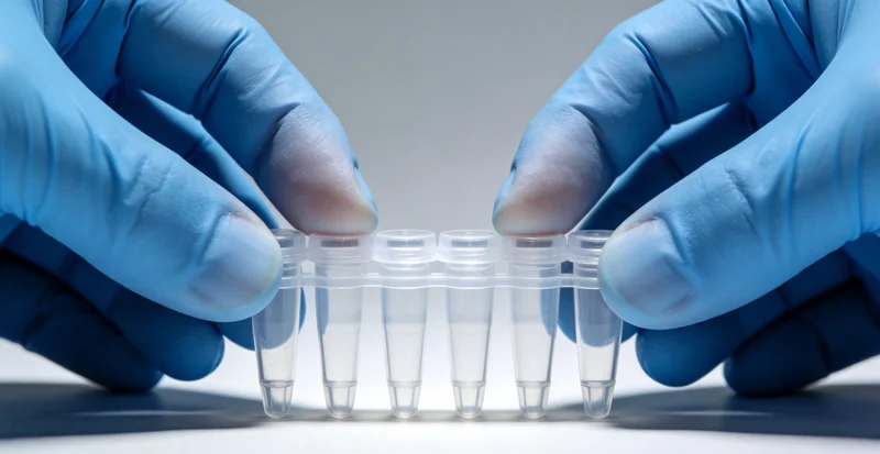 在温馨的咨询室内，一位专业顾问正在为女性客户耐心解读基因检测报告