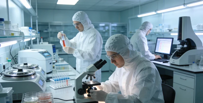 实验室技术人员正在操作精密仪器