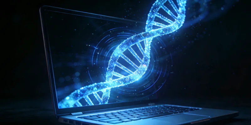 象征基因与精准医疗的科技抽象概