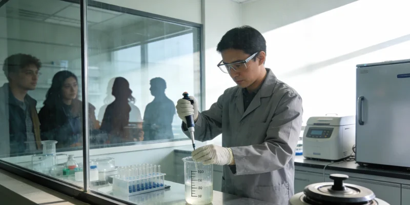 现代化医学实验室内,技术人员正