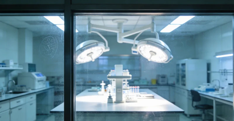 基因检测实验室高科技仪器特写，