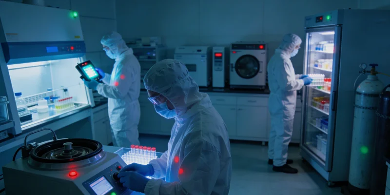 实验室中,高科技测序仪正在进行