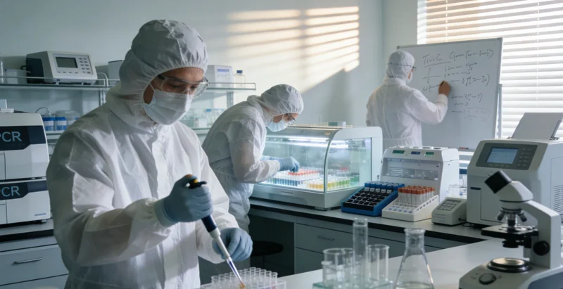 现代化基因测序实验室内部,技术