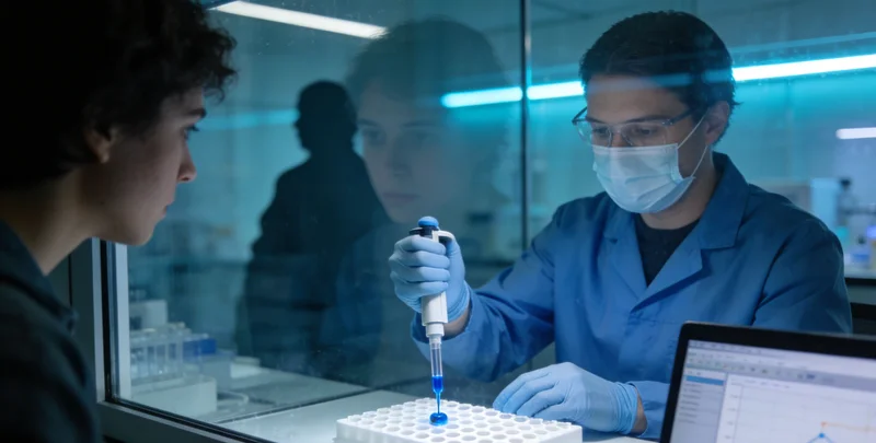 现代化基因检测实验室内部，技术