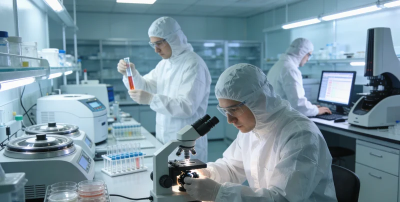 专业人员在实验室内进行检测分析
