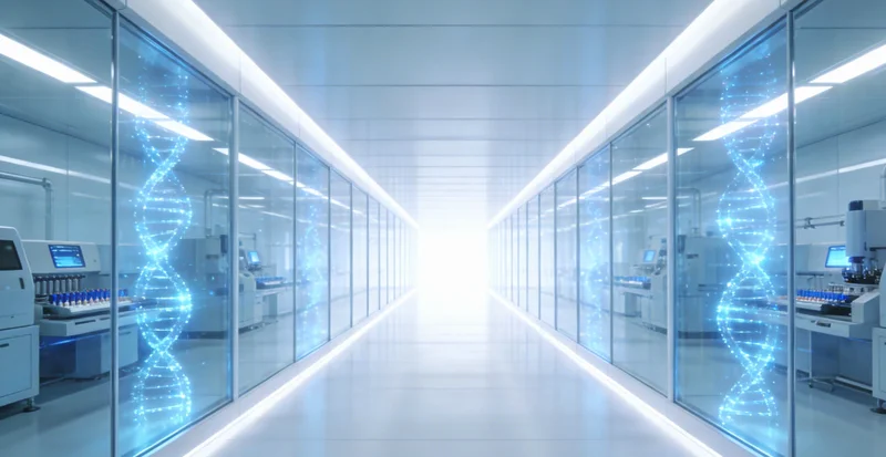 实验室中,技术人员操作高通量测