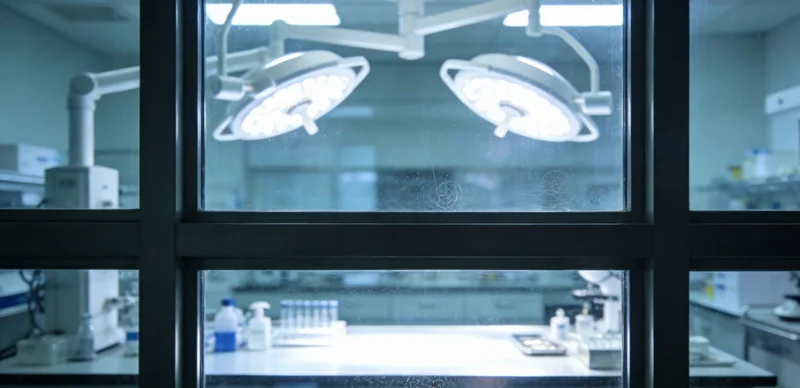 医生在办公室内，向患者展示并解