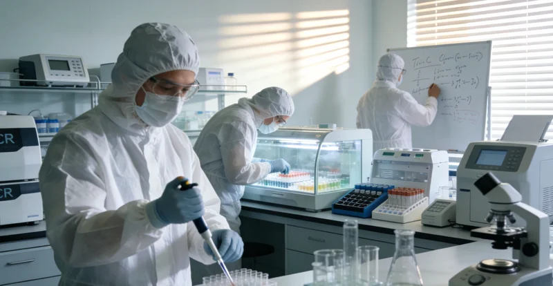 专业基因检测实验室工作场景