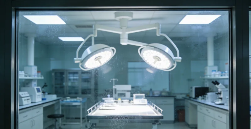 PCR实验室内部,仪器正在运行