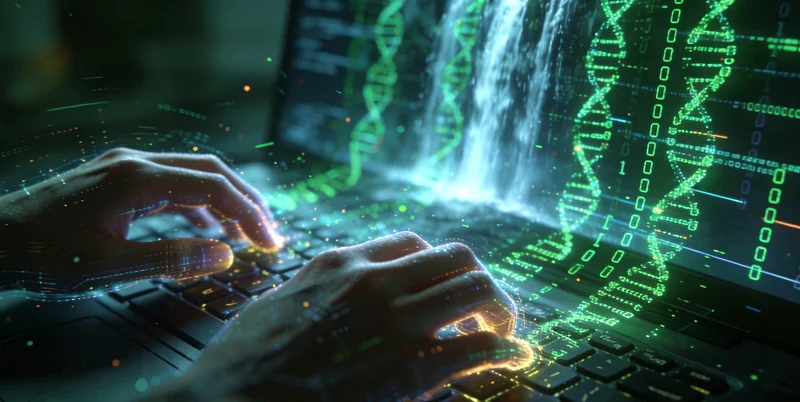 先进的基因测序仪在实验室内工作