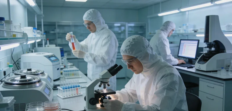 现代化基因检测实验室内部工作场