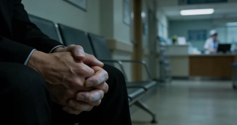 丽水市民在医院咨询病情,面露担