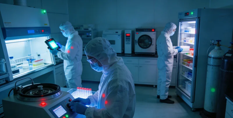 实验室内的高通量基因测序仪正在