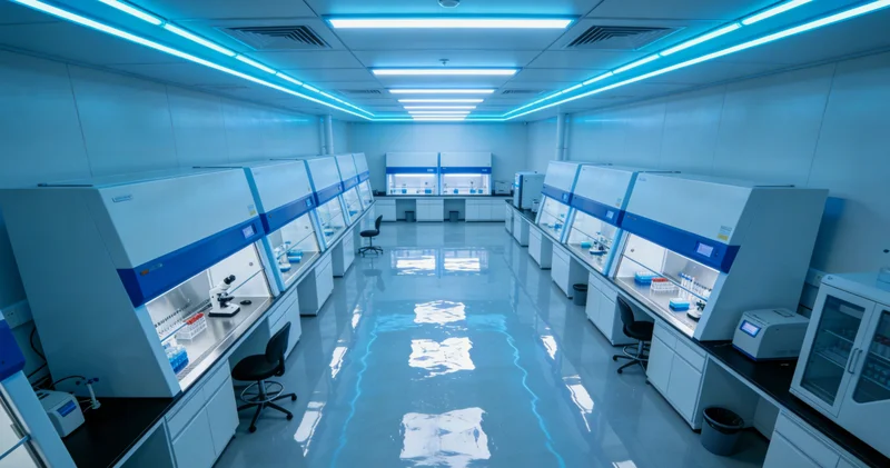 技术人员在实验室进行病毒基因检